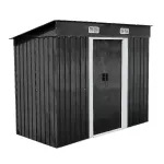 Șopron de grădină Leziter Nebraska 4x8 din oțel antracit, uși duble 238x131x182 cm