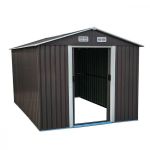 Șopron metalic de grădină Mirpol MIR1008, 8 mp, uși glisante, antracit