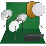 Set studio foto cu lumină, fundal și reflector GartenMobel Dekor