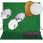 Set studio foto cu lumină, fundal și reflector GartenMobel Dekor