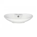 Lavoar ceramic Kerra KR-139, oval, 58x38 cm, alb lucios, pentru baie