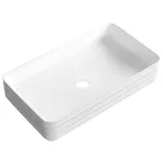 Lavoar ceramic Kerra KR-53, 67,5 cm, alb lucios, montaj ascuns