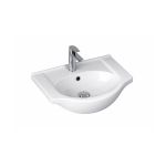 Lavoar ceramic cu aripi Leziter V55 55x42 cm, montaj pe perete, cu preaplin