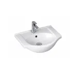 Lavoar ceramic cu aripi Leziter V55 55x42 cm, montaj pe perete, cu preaplin