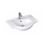 Lavoar ceramic cu aripi Leziter V65, 65x43 cm, montaj pe perete