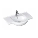 Lavoar ceramic cu aripi Leziter V75, 75x48 cm, montaj pe perete, cu preaplin