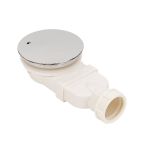 Sifon îngust Leziter pentru tavă de duș 90 mm, capac cromat, profil redus