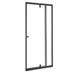 Ușă de duș Leziter Flexi neagră, reglabilă 76–91x185 cm, sticlă securizată 6 mm