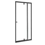 Ușă de duș Leziter Flexi reglabilă 96–111x185 cm, sticlă securizată 6 mm, negru