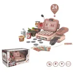 Casă de marcat de jucărie cu scanner, microfon și 24 accesorii, 25x16x15 cm