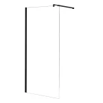 Perete de duș walk-in Leziter River 70x190 cm, sticlă securizată 6 mm, profil negru