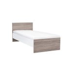 Pat single Leziter Miami 90x200 cm, stejar York si alb, design modern