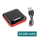 Powerbank Leziter 20000 mAh 10W, 2x USB, afișaj LCD, roșu