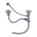 Sifon Leziter pentru chiuvetă cu 2 cuve, scurgere eficientă și întreținere ușoară