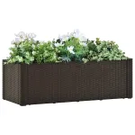 Strat înălțat grădină sistem automat udare cafeniu 100x43x33 cm GartenMobel Dekor
