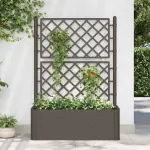 Strat înălțat grădină cu spalier & sistem automat udare cafeniu GartenMobel Dekor