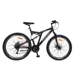 Bicicletă MTB 26" Procart, full suspension, 21 viteze, frâne pe disc, roșu-negru