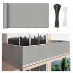 Ecran de umbrire pentru balcon Leziter 1x7 m, gri, HDPE 180 g/m²