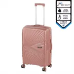 Valiză medie Leziter TraveLux Endure, rigidă PP, 60L, TSA, 68x45x25 cm, aur roz