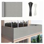 Ecran de intimitate pentru balcon Leziter 5 m, HDPE 180 g/m², gri