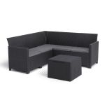 Curver Set de colț de grădină Claire cu 5 locuri și masă cu perne, grafit