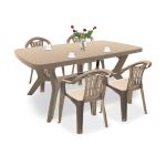 Set mobilier de grădină Curver Balorca 4+1, cappuccino, masă + 4 scaune