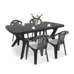 Set mobilier grădină Curver Balorca 4+1, masă Baltimore, grafit, UV