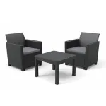 Set mobilier grădină Curver Claire Balcony cu masă Orlando, grafit, 3 piese