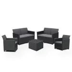 Set mobilier de grădină Curver Claire, 6 locuri, grafit, cu perne