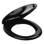 Capac WC universal Kerra Julia negru din duroplast, soft-close, antibacterian