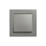 Comutator clopot Leziter Nova 101N cu revenire, 10A, 250V, cadru gri