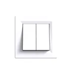 Întrerupător candelabru Leziter Nova 105 dublu, 10A 250V, alb, cu ramă