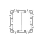 Comutator candelabru Leziter Nova 105, alb, 2 taste, 10A 250V, fără cadru