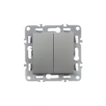 Comutator candelabru dublu Leziter Nova 10A 250V, modul fără ramă, gri