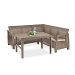 Set colțar grădină Curver Corfu Relax cu masă Lyon, cappuccino