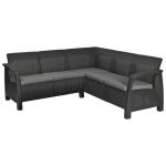 Curver Set de colț de grădină din ratan artificial Corfu relax, grafit