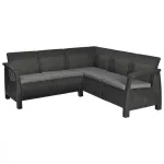 Set colțar de grădină Curver Corfu Relax din ratan artificial, grafit