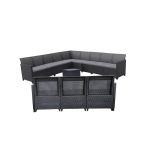 Set mobilier grădină Curver Claire IV, 12 locuri, cu masă depozitare Vigo, grafit