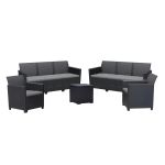 Curver Set de mobilier de grădină Claire IV cu 8 locuri și masă de depozitare Vigo, grafit