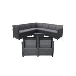 Set mobilier grădină Curver Claire V, 9 locuri, cu masă Vigo cu depozitare, grafit