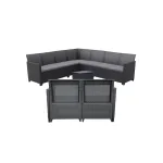 Set mobilier grădină Curver Claire V, 9 locuri, cu masă Vigo cu depozitare, grafit