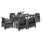 Set mobilier grădină Curver Corfu Big Duo cu masă Futura, grafit