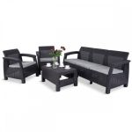 Set mobilier grădină Curver Corfu Love Duo, grafit, 4 piese cu perne
