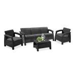 Set mobilier de grădină Curver Corfu Set II Max grafit, 4 piese