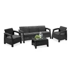 Set mobilier de grădină Curver Corfu Set II Max grafit, 4 piese