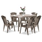 Set mobilier grădină Curver Eltorini 6 scaune + masă Elise, cappuccino