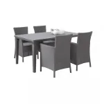 Set mobilier de grădină Curver Futura 4+1 grafit, masă 4 persoane și scaune Iowa