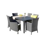 Set mobilier grădină Curver Futura 6+1 grafit, masă și 6 scaune