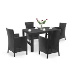 Set mobilier grădină Curver Iowa 4+1 cu masă Lyon, grafit, aspect ratan