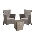 Set mobilier balcon Curver Iowa II cappuccino cu 2 fotolii și masă cu depozitare